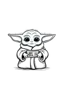 Baby Yoda kleurplaat 7